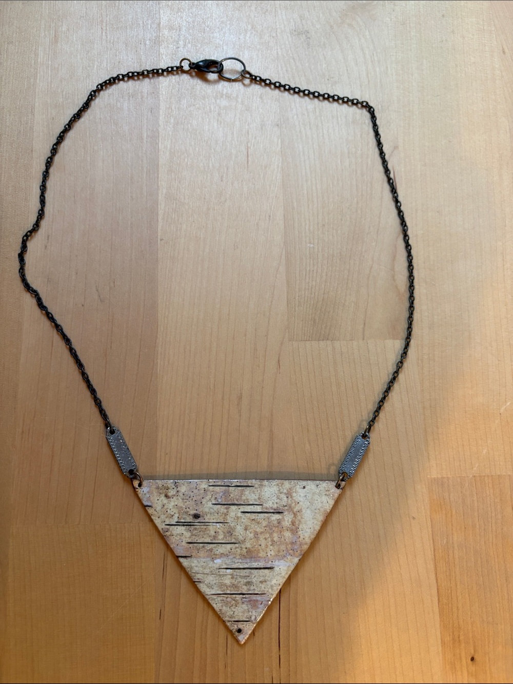 Triangle Statement Necklace in Aged Brass Tone
